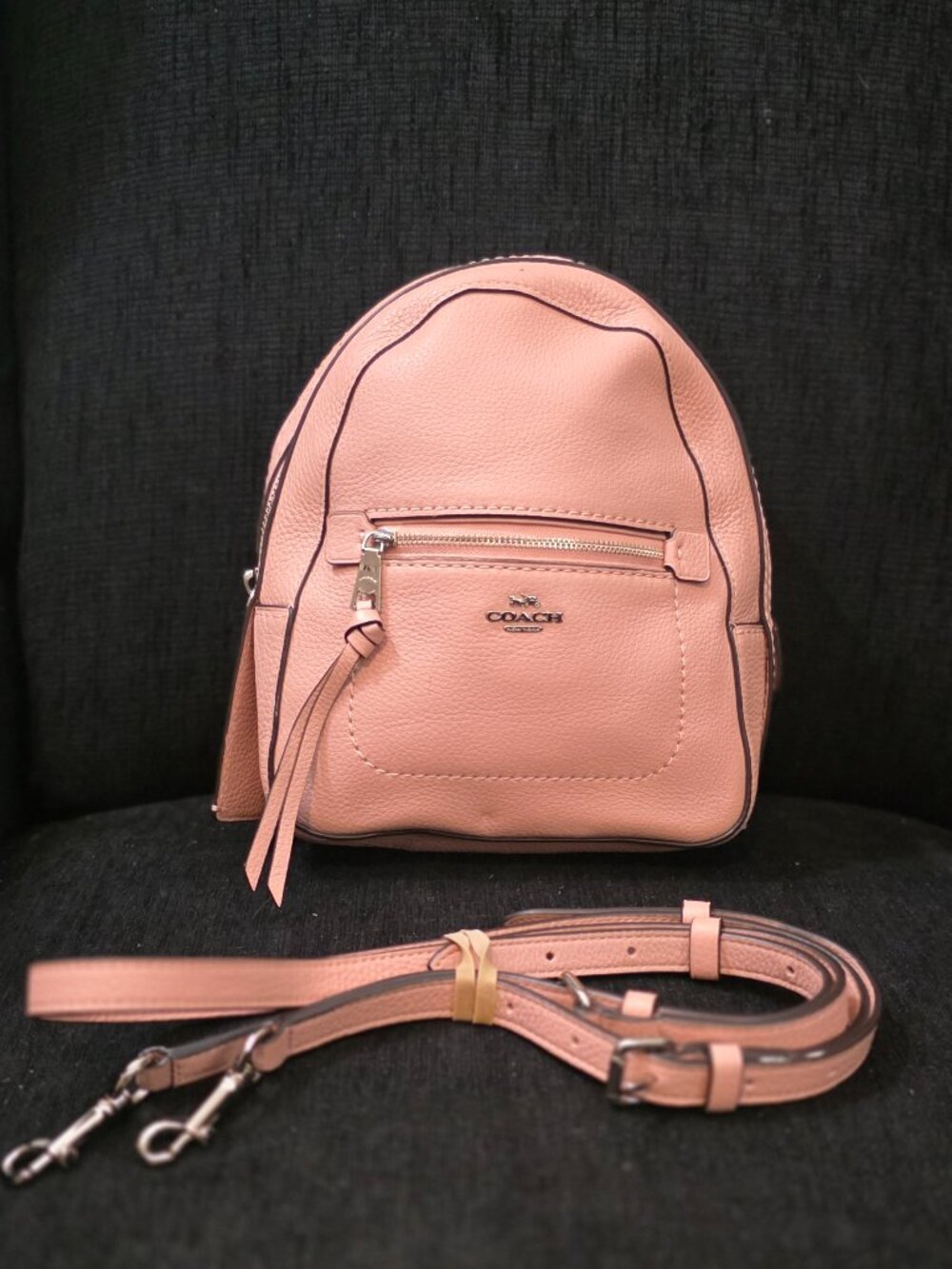 Coach Andi Light Pink Leather Convertible Mini Backpack